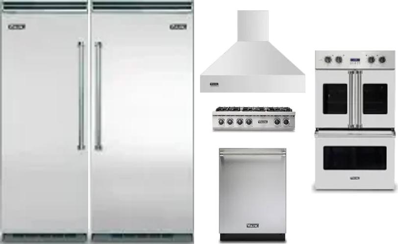 6 Piece Package Includes Refrigerator, Freezer, Cooktop, Wall Oven, Hood And Dishwasher