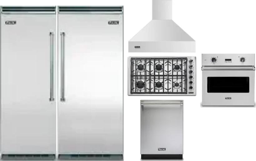 6 Piece Package Includes Refrigerator, Freezer, Cooktop, Wall Oven, Hood And Dishwasher