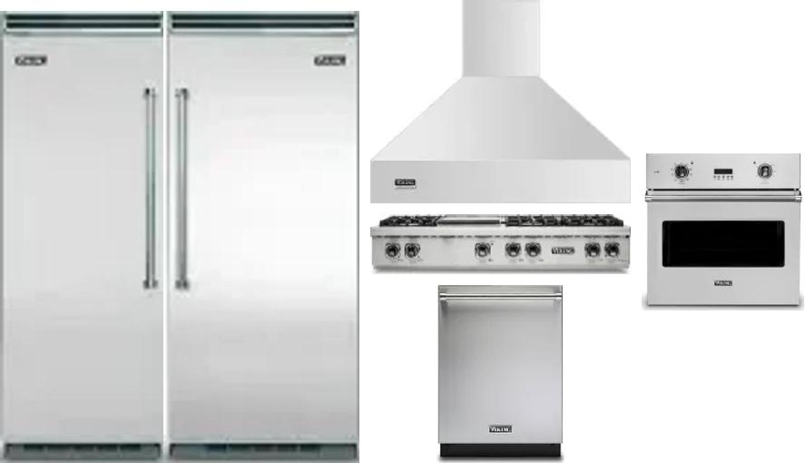6 Piece Package Includes Refrigerator, Freezer, Cooktop, Wall Oven, Hood And Dishwasher