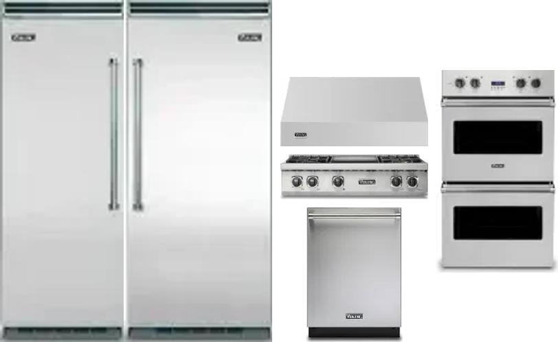 6 Piece Package Includes Refrigerator, Freezer, Cooktop, Wall Oven, Hood And Dishwasher