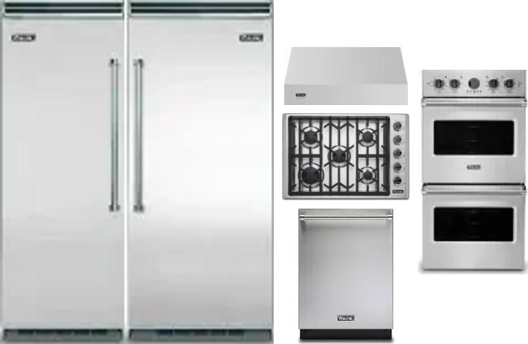 6 Piece Package Includes Refrigerator, Freezer, Cooktop, Wall Oven, Hood And Dishwasher