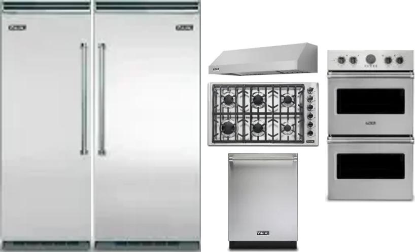 6 Piece Package Includes Refrigerator, Freezer, Cooktop, Wall Oven, Hood And Dishwasher