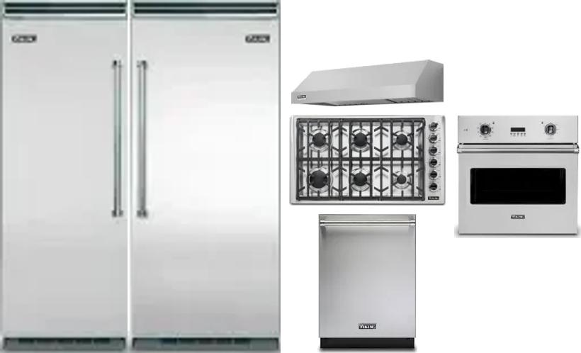 6 Piece Package Includes Refrigerator, Freezer, Cooktop, Wall Oven, Hood And Dishwasher