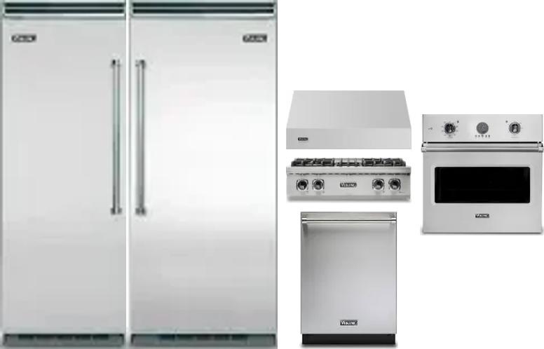 6 Piece Package Includes Refrigerator, Freezer, Cooktop, Wall Oven, Hood And Dishwasher