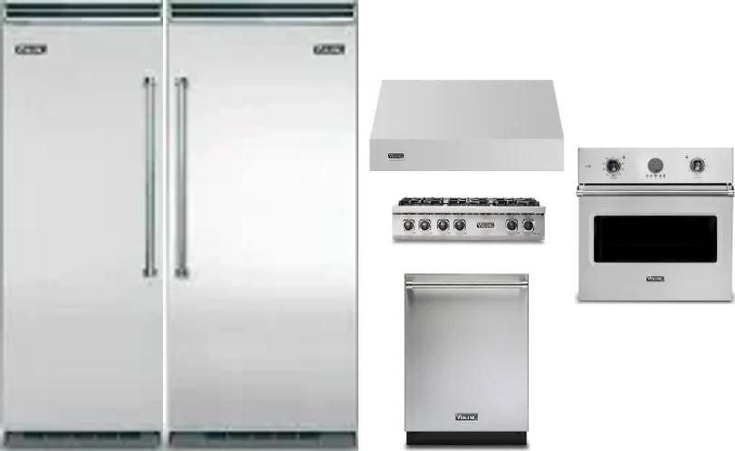 6 Piece Package Includes Refrigerator, Freezer, Cooktop, Wall Oven, Hood And Dishwasher