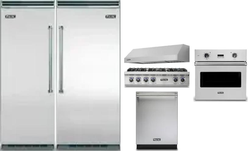 6 Piece Package Includes Refrigerator, Freezer, Cooktop, Wall Oven, Hood And Dishwasher