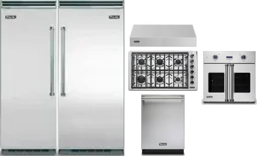 6 Piece Package Includes Refrigerator, Freezer, Cooktop, Wall Oven, Hood And Dishwasher