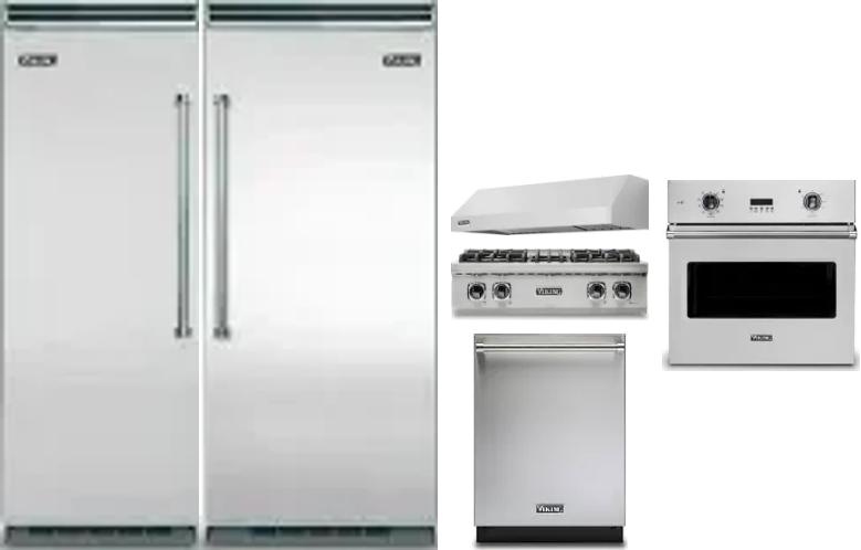 6 Piece Package Includes Refrigerator, Freezer, Cooktop, Wall Oven, Hood And Dishwasher