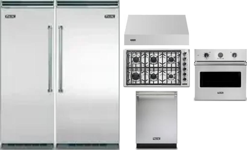 6 Piece Package Includes Refrigerator, Freezer, Cooktop, Wall Oven, Hood And Dishwasher