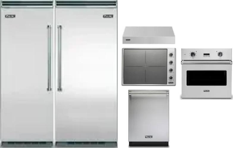 6 Piece Package Includes Refrigerator, Freezer, Cooktop, Wall Oven, Hood And Dishwasher