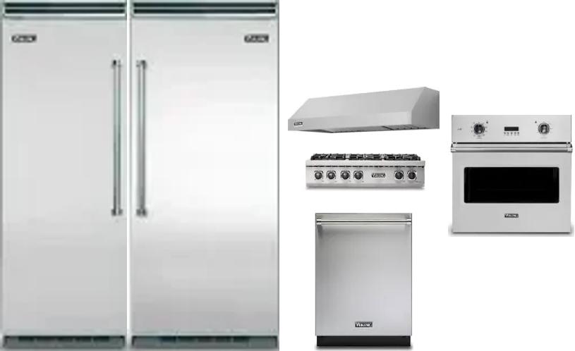 6 Piece Package Includes Refrigerator, Freezer, Cooktop, Wall Oven, Hood And Dishwasher