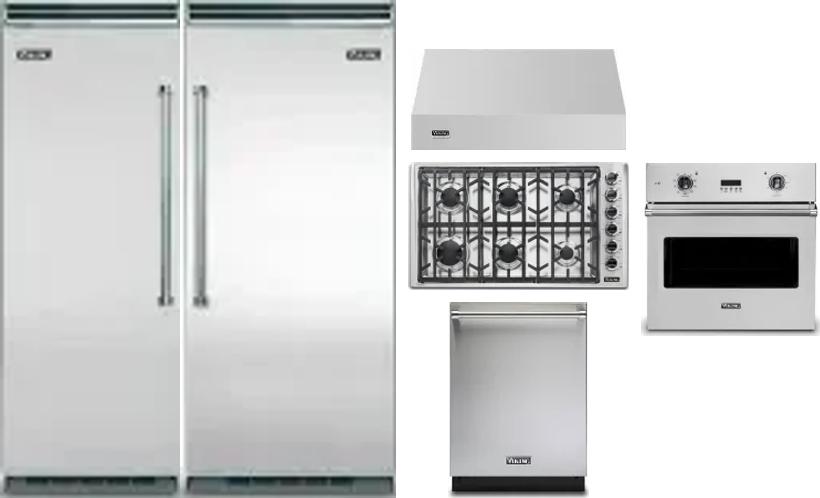 6 Piece Package Includes Refrigerator, Freezer, Cooktop, Wall Oven, Hood And Dishwasher