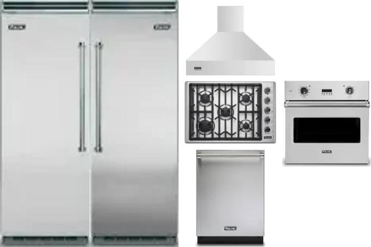6 Piece Package Includes Refrigerator, Freezer, Cooktop, Wall Oven, Hood And Dishwasher