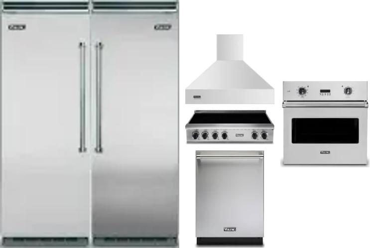 6 Piece Package Includes Refrigerator, Freezer, Cooktop, Wall Oven, Hood And Dishwasher