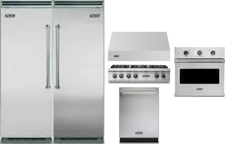 6 Piece Package Includes Refrigerator, Freezer, Cooktop, Wall Oven, Hood And Dishwasher