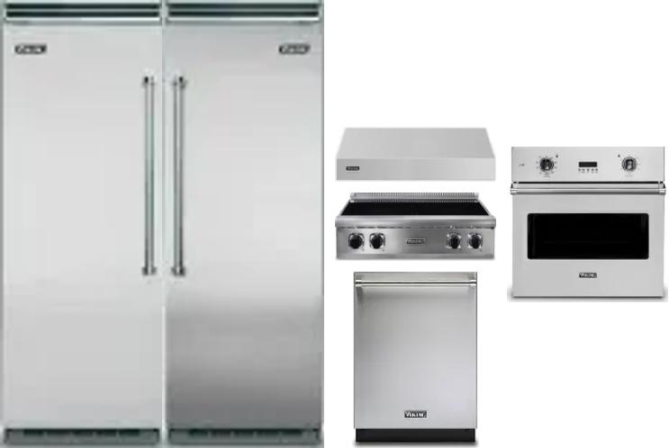 6 Piece Package Includes Refrigerator, Freezer, Cooktop, Wall Oven, Hood And Dishwasher