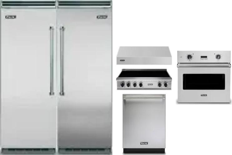 6 Piece Package Includes Refrigerator, Freezer, Cooktop, Wall Oven, Hood And Dishwasher