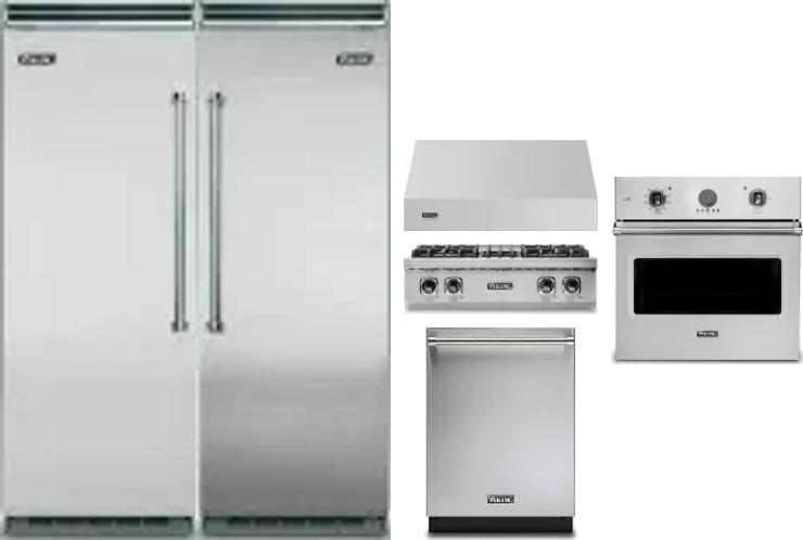 6 Piece Package Includes Refrigerator, Freezer, Cooktop, Wall Oven, Hood And Dishwasher