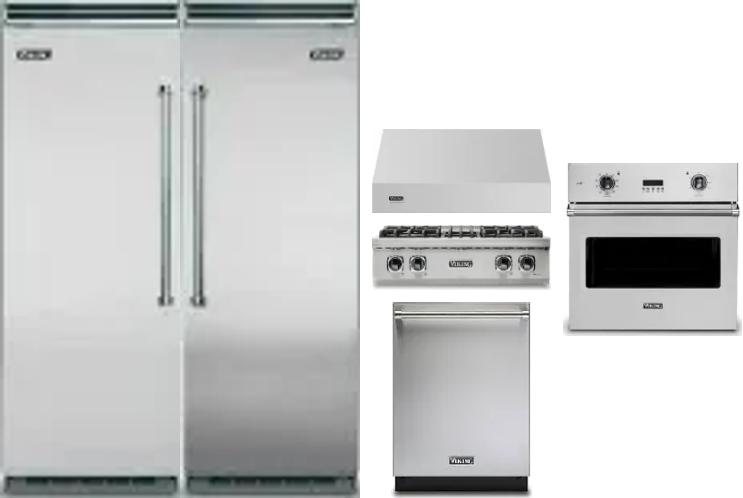 6 Piece Package Includes Refrigerator, Freezer, Cooktop, Wall Oven, Hood And Dishwasher