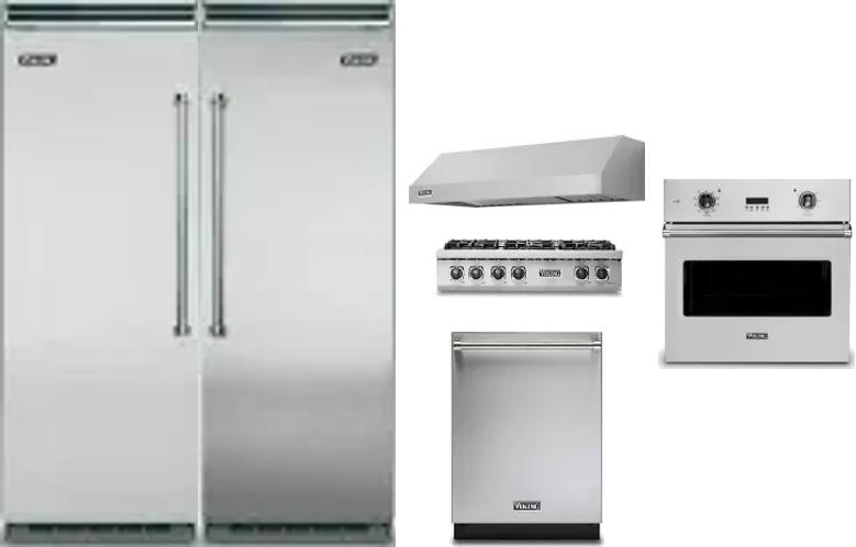 6 Piece Package Includes Refrigerator, Freezer, Cooktop, Wall Oven, Hood And Dishwasher