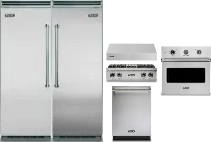 6 Piece Package Includes Refrigerator, Freezer, Cooktop, Wall Oven, Hood And Dishwasher