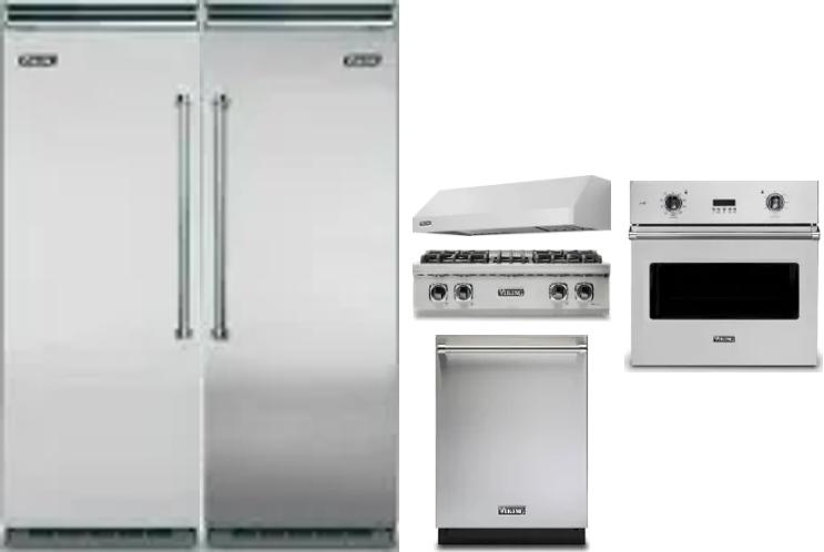 6 Piece Package Includes Refrigerator, Freezer, Cooktop, Wall Oven, Hood And Dishwasher