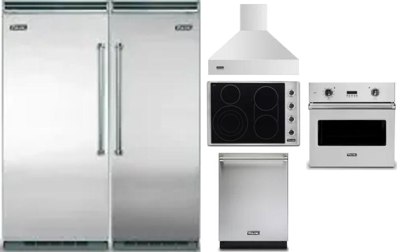 6 Piece Package Includes Refrigerator, Freezer, Cooktop, Wall Oven, Hood And Dishwasher