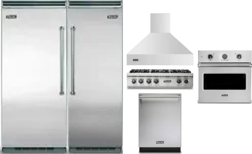 6 Piece Package Includes Refrigerator, Freezer, Cooktop, Wall Oven, Hood And Dishwasher