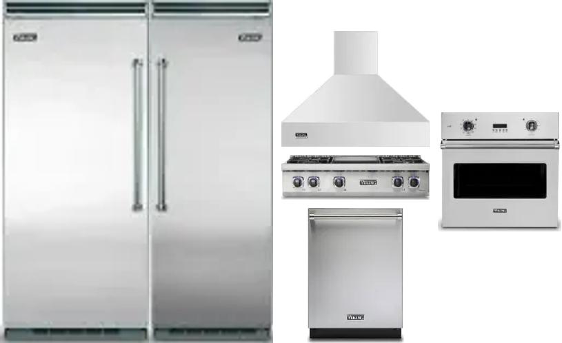 6 Piece Package Includes Refrigerator, Freezer, Cooktop, Wall Oven, Hood And Dishwasher