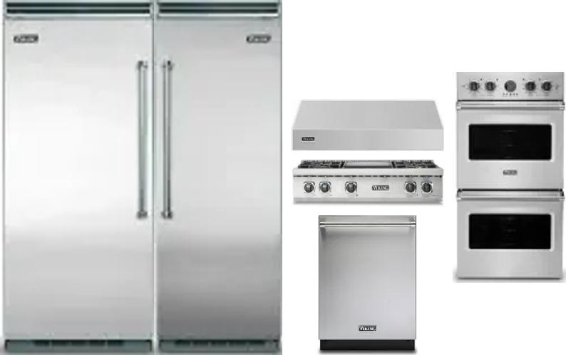 6 Piece Package Includes Refrigerator, Freezer, Cooktop, Wall Oven, Hood And Dishwasher