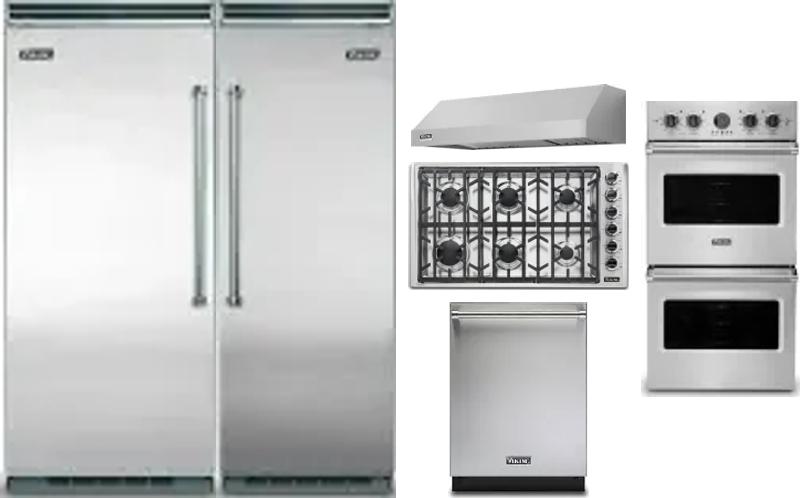 6 Piece Package Includes Refrigerator, Freezer, Cooktop, Wall Oven, Hood And Dishwasher