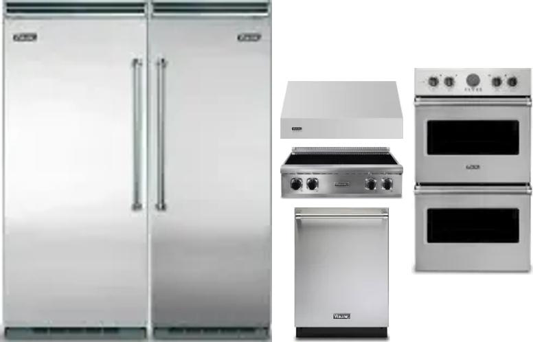 6 Piece Package Includes Refrigerator, Freezer, Cooktop, Wall Oven, Hood And Dishwasher