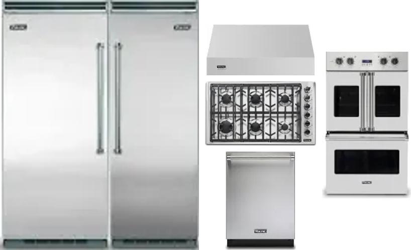 6 Piece Package Includes Refrigerator, Freezer, Cooktop, Wall Oven, Hood And Dishwasher