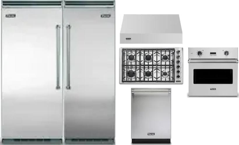6 Piece Package Includes Refrigerator, Freezer, Cooktop, Wall Oven, Hood And Dishwasher
