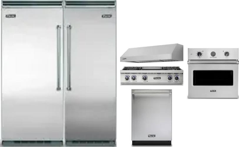 6 Piece Package Includes Refrigerator, Freezer, Cooktop, Wall Oven, Hood And Dishwasher