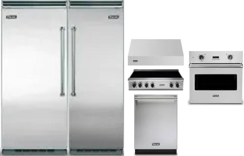 6 Piece Package Includes Refrigerator, Freezer, Cooktop, Wall Oven, Hood And Dishwasher