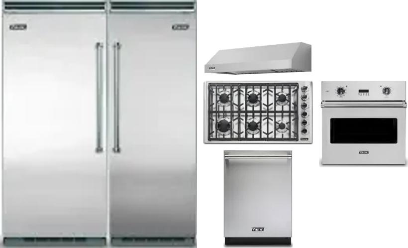 6 Piece Package Includes Refrigerator, Freezer, Cooktop, Wall Oven, Hood And Dishwasher