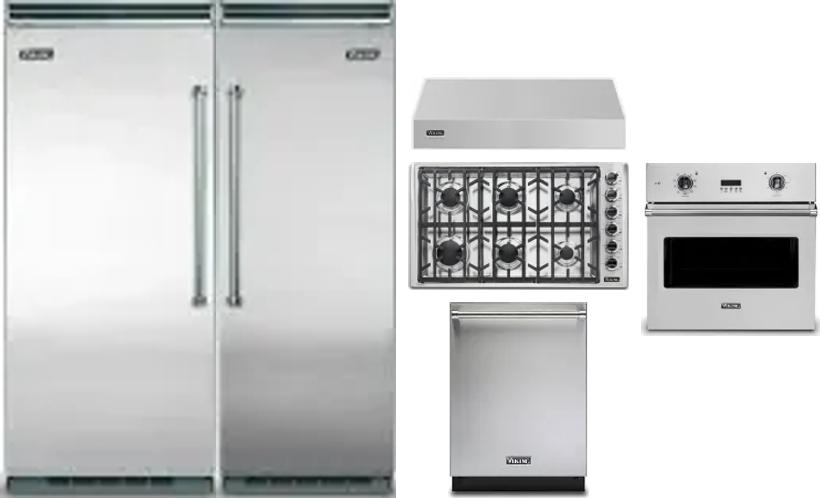 6 Piece Package Includes Refrigerator, Freezer, Cooktop, Wall Oven, Hood And Dishwasher