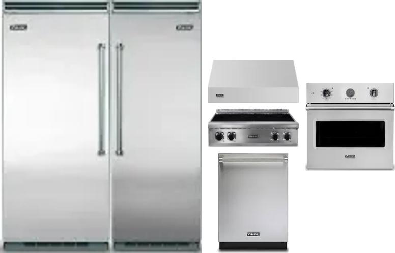 6 Piece Package Includes Refrigerator, Freezer, Cooktop, Wall Oven, Hood And Dishwasher