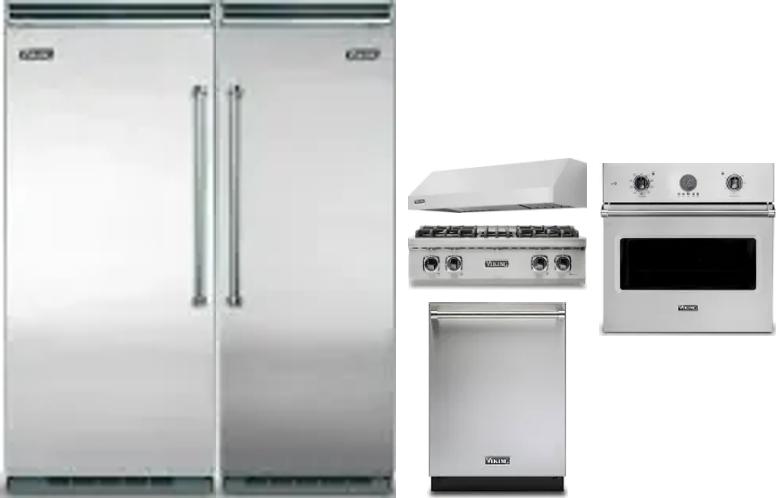 6 Piece Package Includes Refrigerator, Freezer, Cooktop, Wall Oven, Hood And Dishwasher