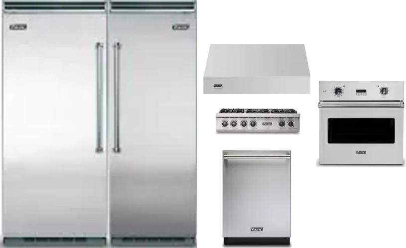 6 Piece Package Includes Refrigerator, Freezer, Cooktop, Wall Oven, Hood And Dishwasher