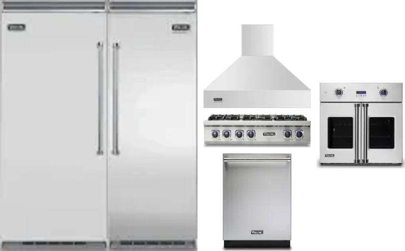 6 Piece Package Includes Refrigerator, Freezer, Cooktop, Wall Oven, Hood And Dishwasher