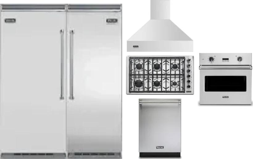 6 Piece Package Includes Refrigerator, Freezer, Cooktop, Wall Oven, Hood And Dishwasher