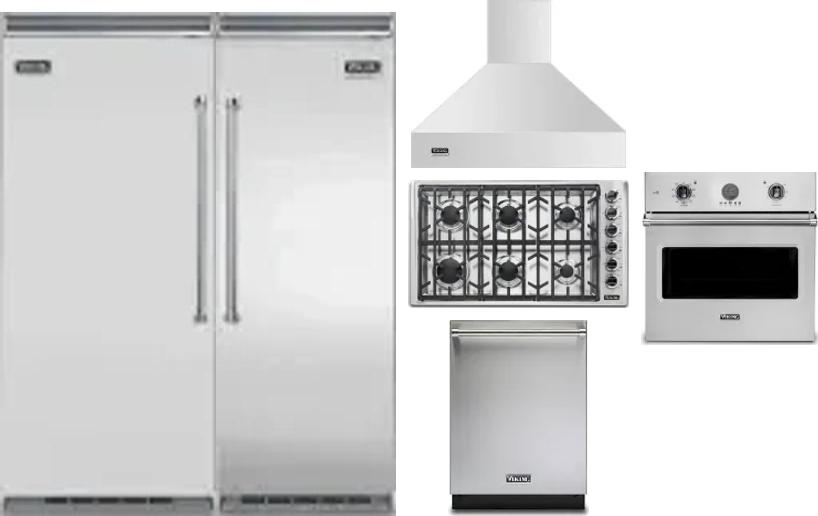 6 Piece Package Includes Refrigerator, Freezer, Cooktop, Wall Oven, Hood And Dishwasher
