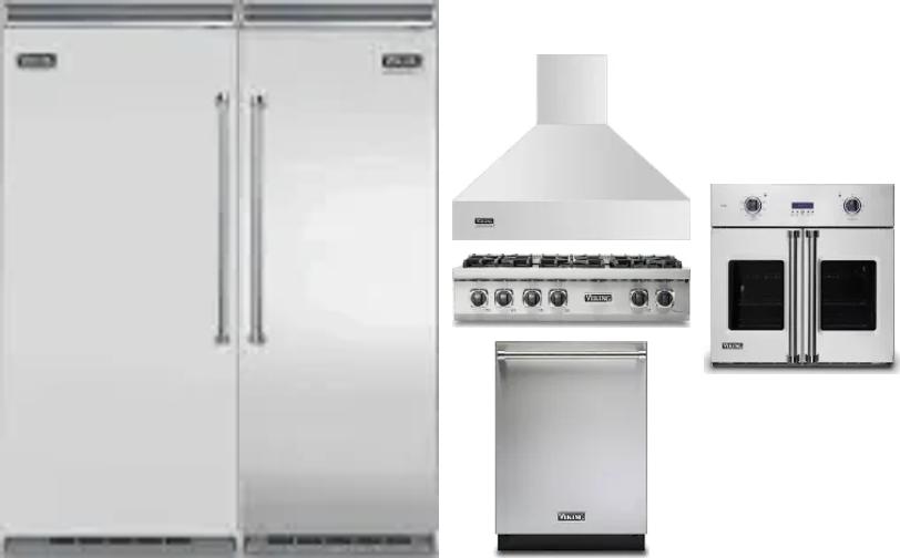 6 Piece Package Includes Refrigerator, Freezer, Cooktop, Wall Oven, Hood And Dishwasher