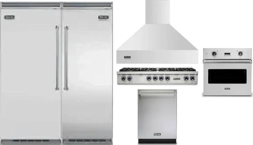 6 Piece Package Includes Refrigerator, Freezer, Cooktop, Wall Oven, Hood And Dishwasher