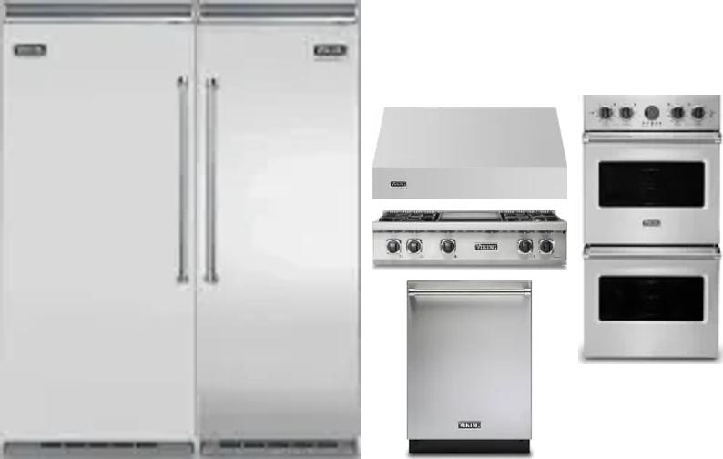 6 Piece Package Includes Refrigerator, Freezer, Cooktop, Wall Oven, Hood And Dishwasher