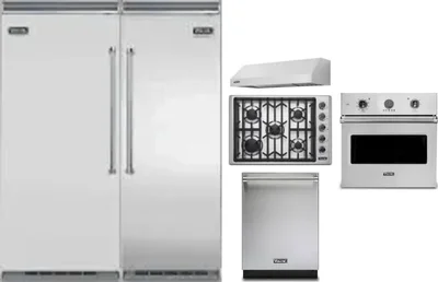 6 Piece Package Includes Refrigerator, Freezer, Cooktop, Wall Oven, Hood And Dishwasher