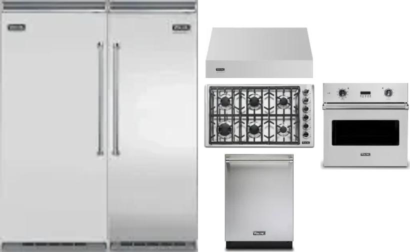 6 Piece Package Includes Refrigerator, Freezer, Cooktop, Wall Oven, Hood And Dishwasher