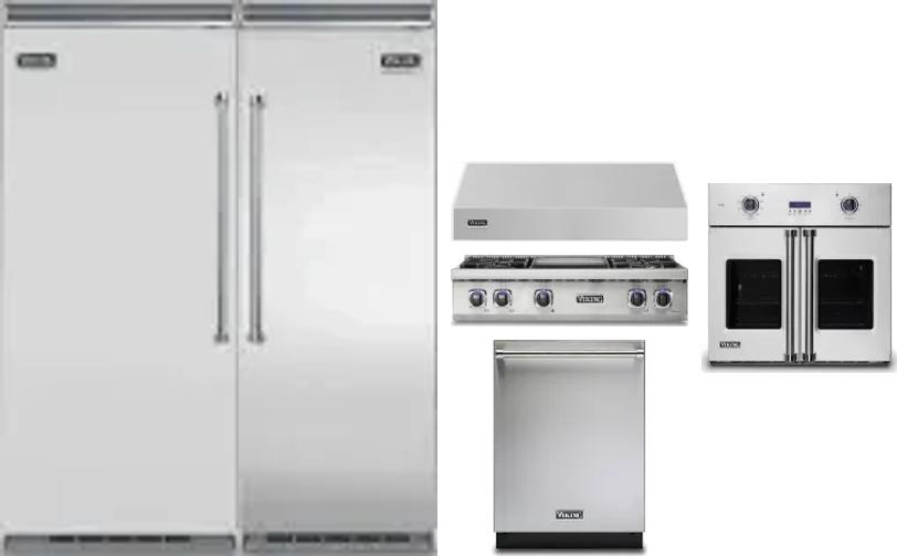 6 Piece Package Includes Refrigerator, Freezer, Cooktop, Wall Oven, Hood And Dishwasher